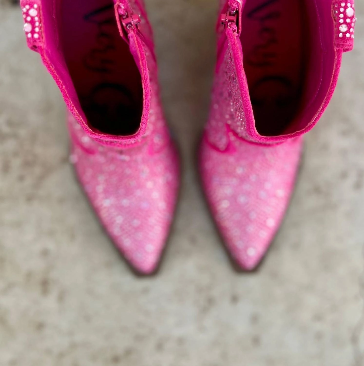 Women's Leg Up Rhinestone Booties In Pink