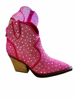 Women's Leg Up Rhinestone Booties In Pink Top-rated Womens Boots outlet