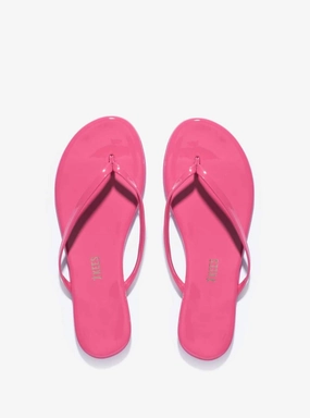 Women's Lily Patent Flip-Flop Sandals In Hot Pink Womens Slippers at low price