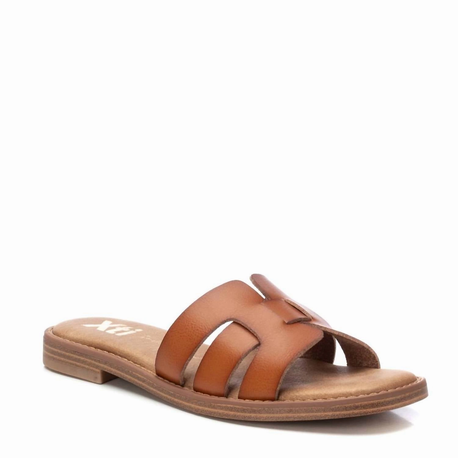 Women's Low Block Heel Sandals In Camel