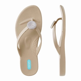 Women's Lucky Flip Flops In Chai Womens Slippers at low price