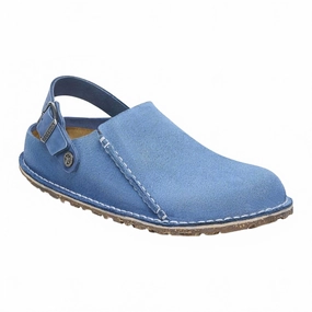 Women's Lutry Premium Suede Leather Slipper In Elemental Blue Womens Slippers at low price