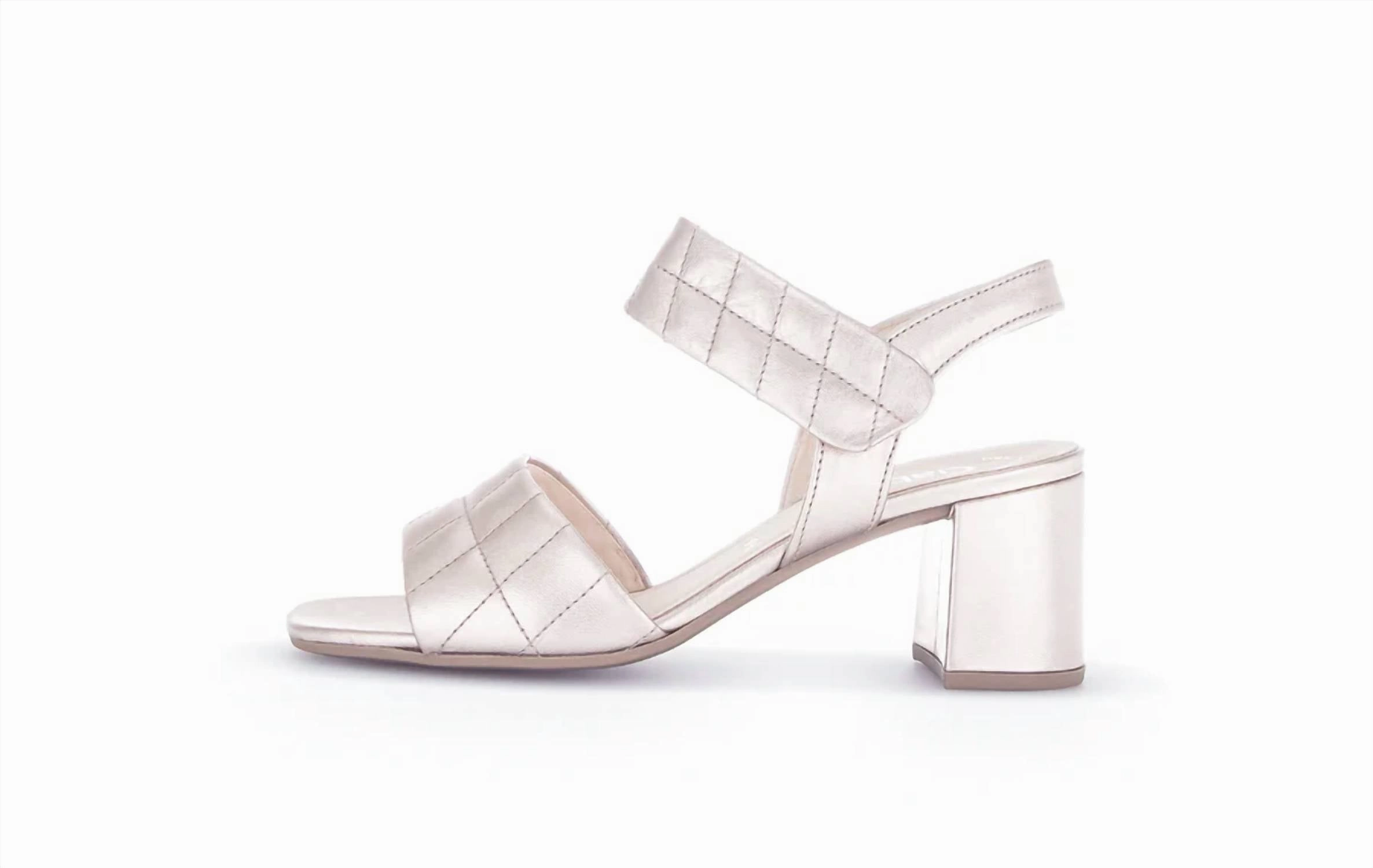 Women's Medium Block Heel Sandal In Metallic