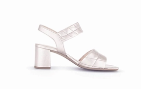Women's Medium Block Heel Sandal In Metallic Comfortable Womens Sandals sale