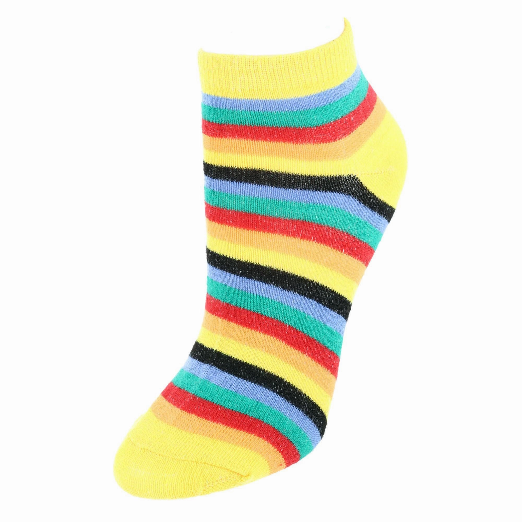 Women's Multi-Color Striped Low Cut Socks (6 Pack)