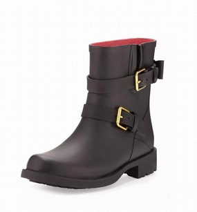 Women's Pamela Moto Rubber Rain Boots In Black Womens Boots sale online