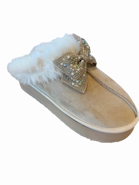 Women's Paris Slipper In Cream/taupe Womens Slippers at low price