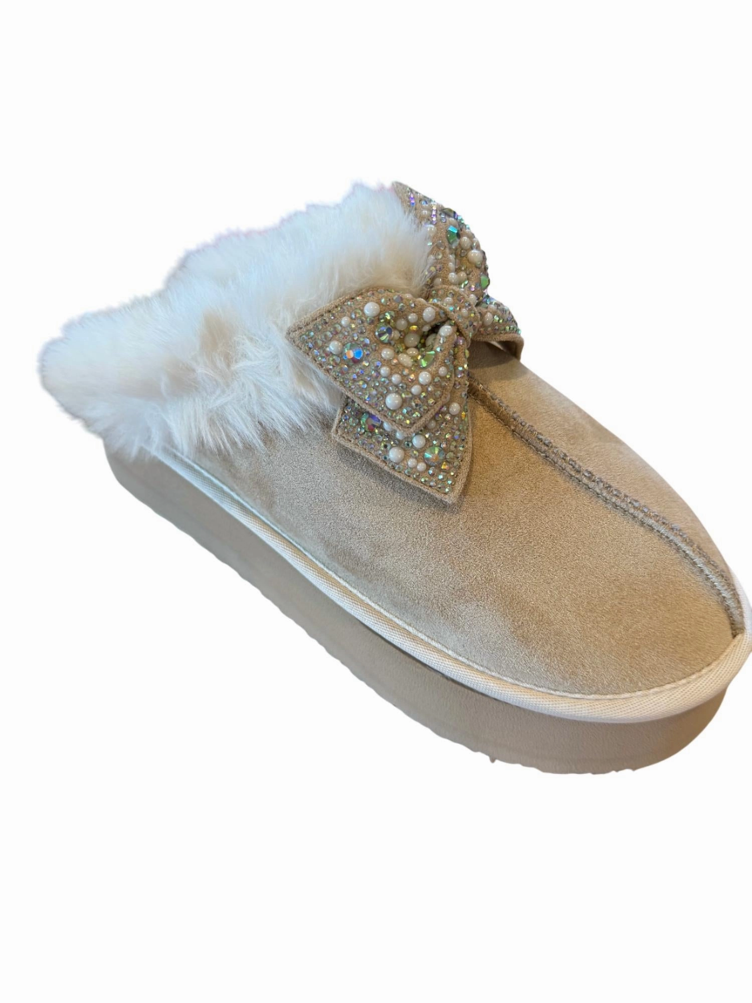 Women's Paris Slipper In Cream/taupe Womens Slippers at low price