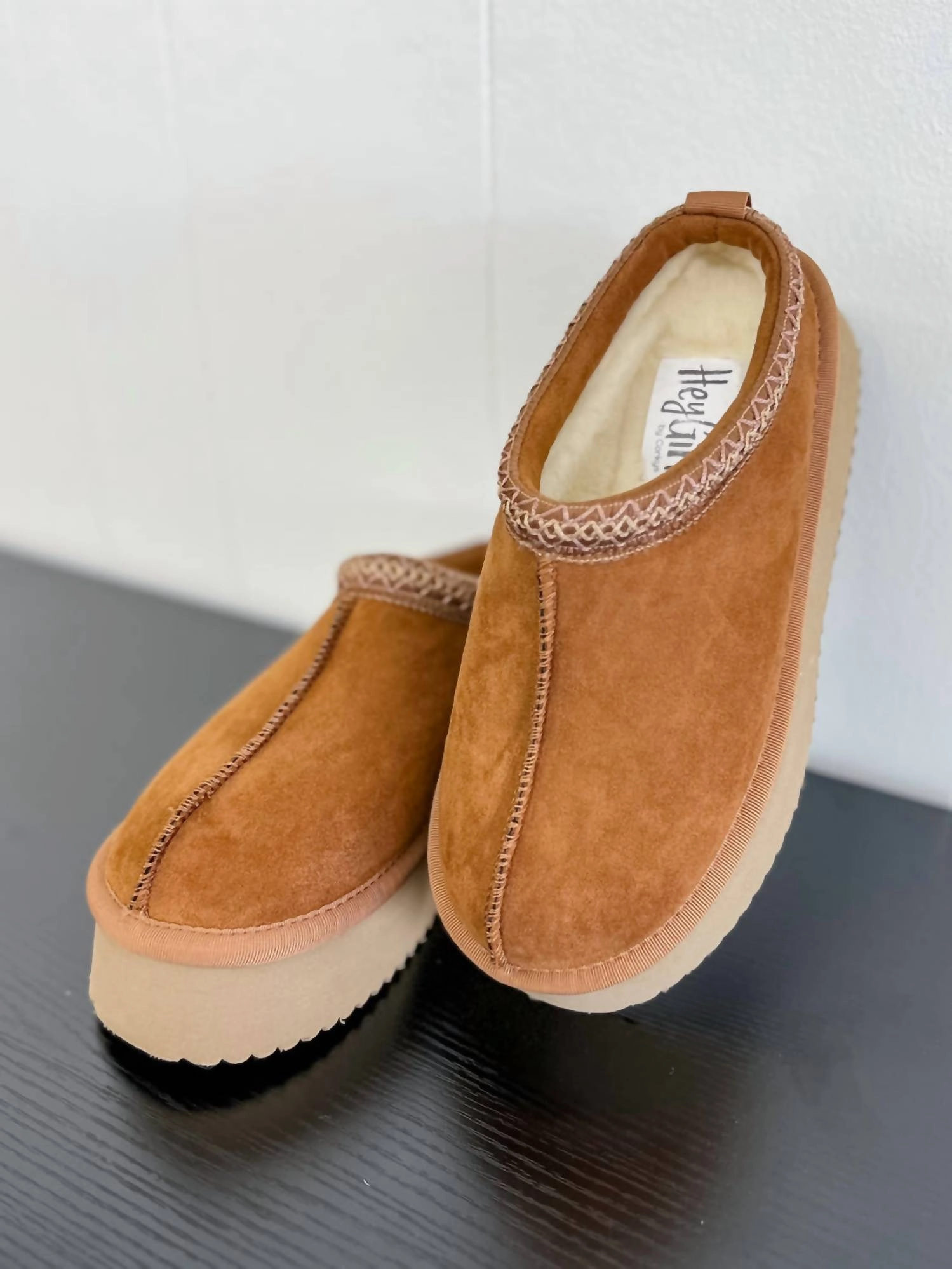 Women's Platform Brown Slippers Shoe In Brown