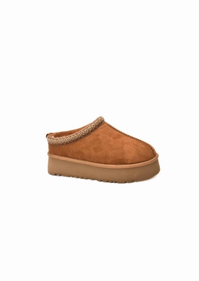 Women's Platform Brown Slippers Shoe In Brown Womens Slippers at low price