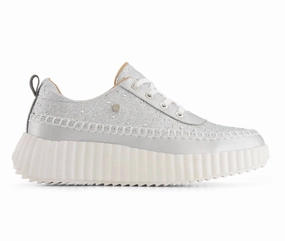 Women's Platform Casual Sneakers In Silver Online store for Womens Sneakers