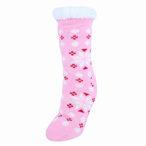Women's Plush Sherpa Winter Fleece Lining Snowflake Slipper Socks Womens Slippers at low price