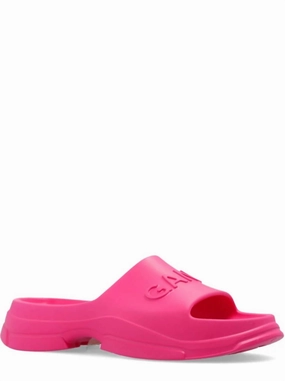 Women's Pool Slide Sandals In Shocking Pink Cozy Womens Slippers discount