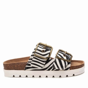 Women's Printed Flat Sandals In White Promo Womens Sandals with style