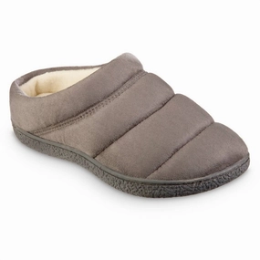 Women's Recycled Microsuede Puffer Clog Slipper In Ash Womens Slippers at low price