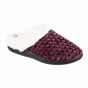 Women's Recycled Popcorn Chenille Erin Hoodback Slipper In Blackberry Cozy Womens Slippers discount