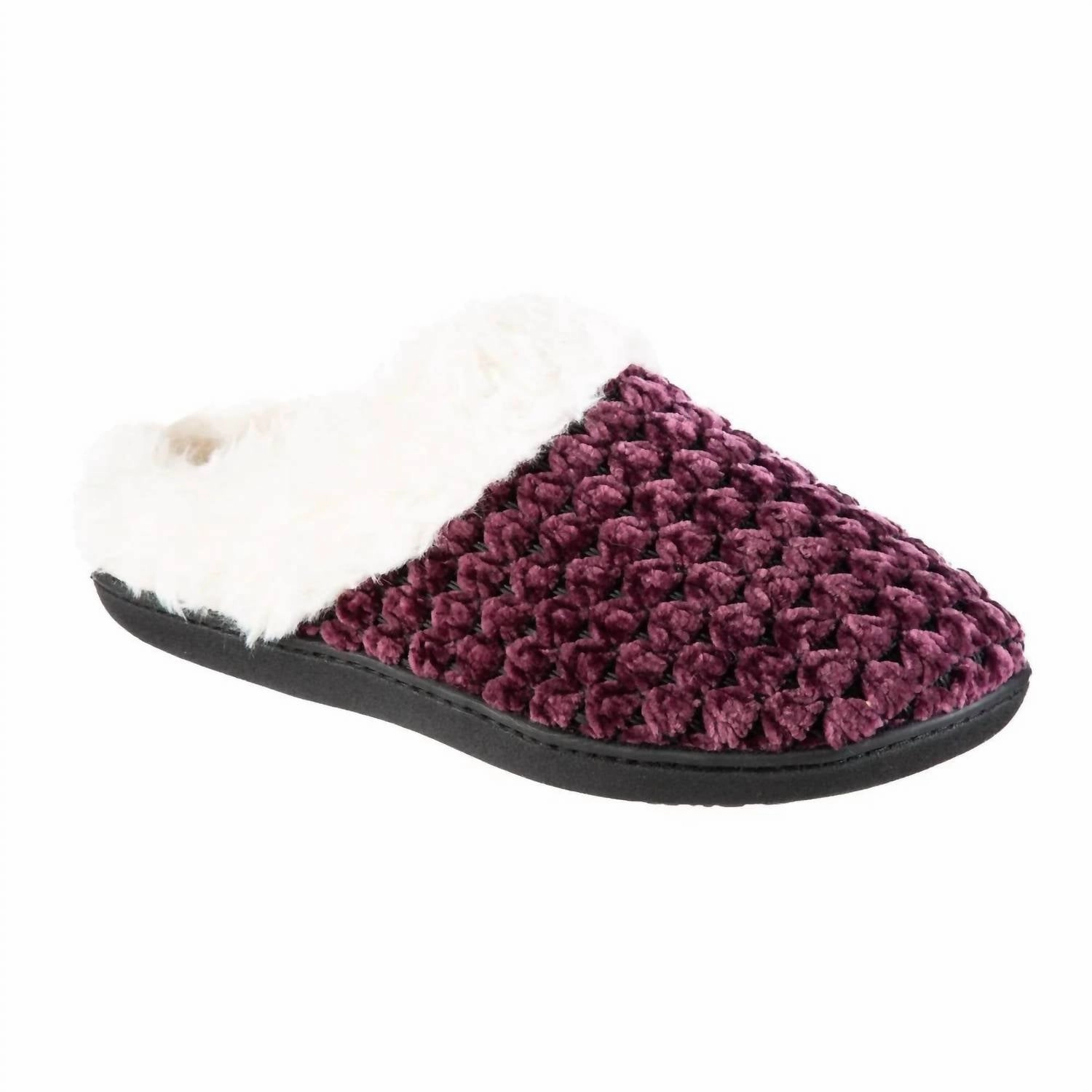 Women's Recycled Popcorn Chenille Erin Hoodback Slipper In Blackberry Cozy Womens Slippers discount