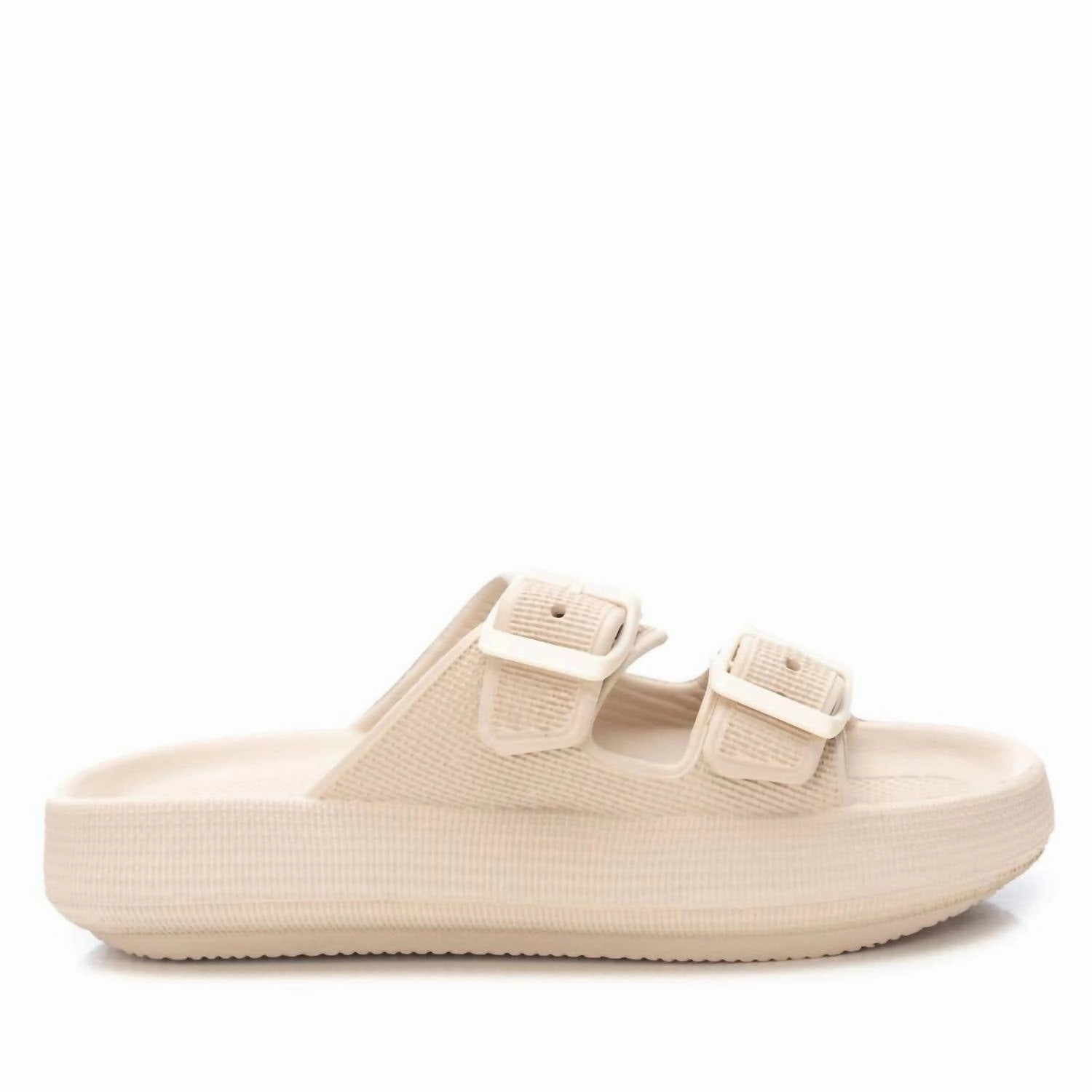 Women's Rubber Flat Sandals In Beige Trendy Sandals for Women
