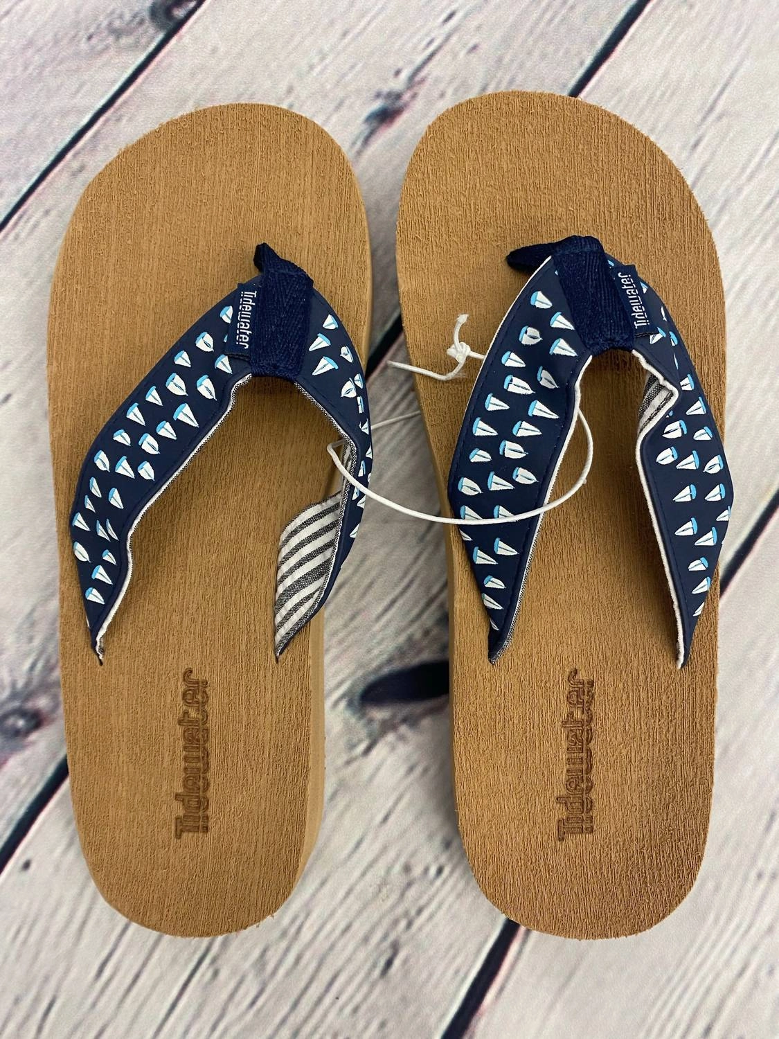 Women's Sailboat Flip Flop Sandals In Navy Womens Slippers at low price