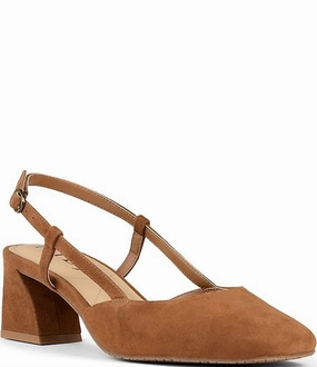 Women's Samson Slingback Pumps Sandals In Cognac Suede Promo Womens Sandals with style