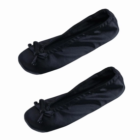 Women's Satin Ballerina Slipper House Shoe (Pack of 2) Cozy Womens Slippers discount