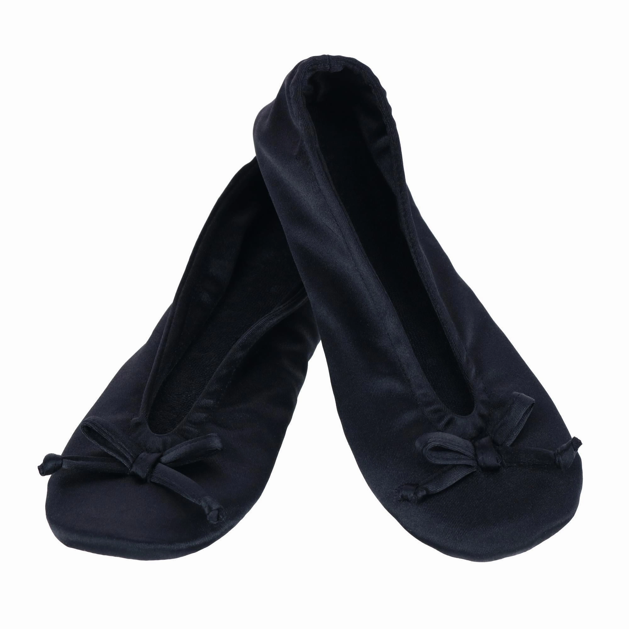 Women's Satin Ballerina Slipper House Shoe (Pack of 2)