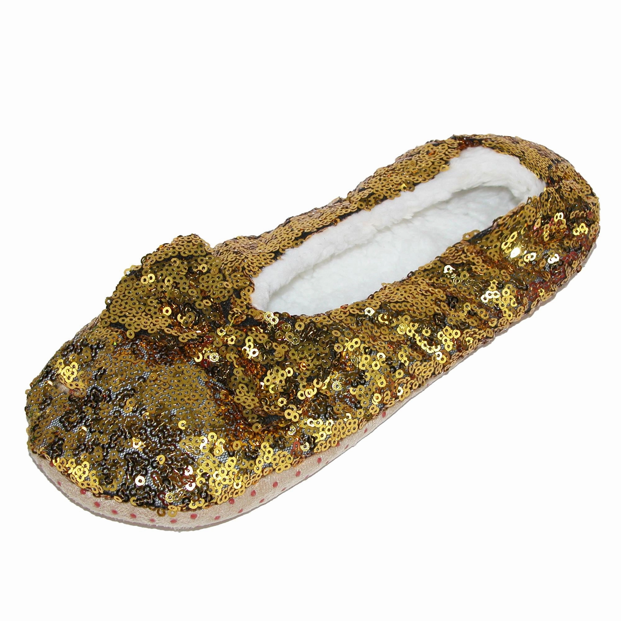 Women's Sequins Ballerina Slippers with Sherpa Fleece Lining