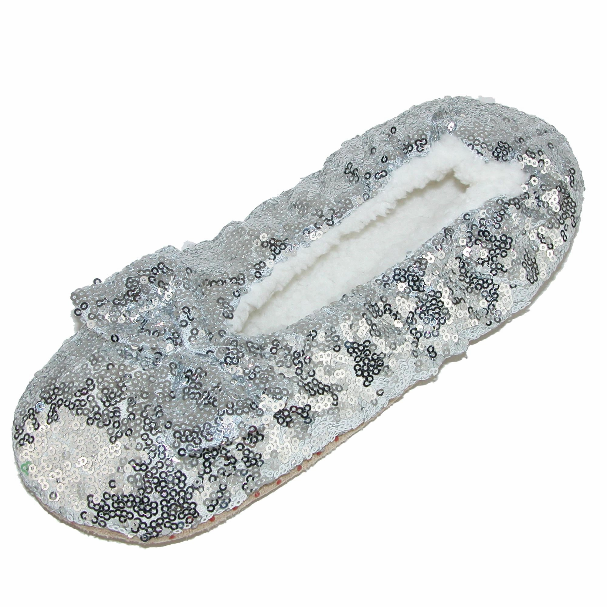 Women's Sequins Ballerina Slippers with Sherpa Fleece Lining