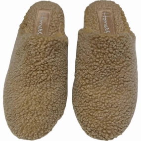 Women's Shearling Slippers In Tan Womens Slippers at low price