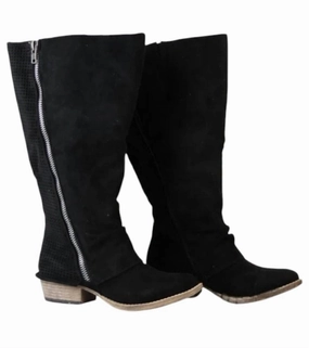 Women's Social Butterfly Wide Calf Boots In Black Womens Winter Boots promo deal