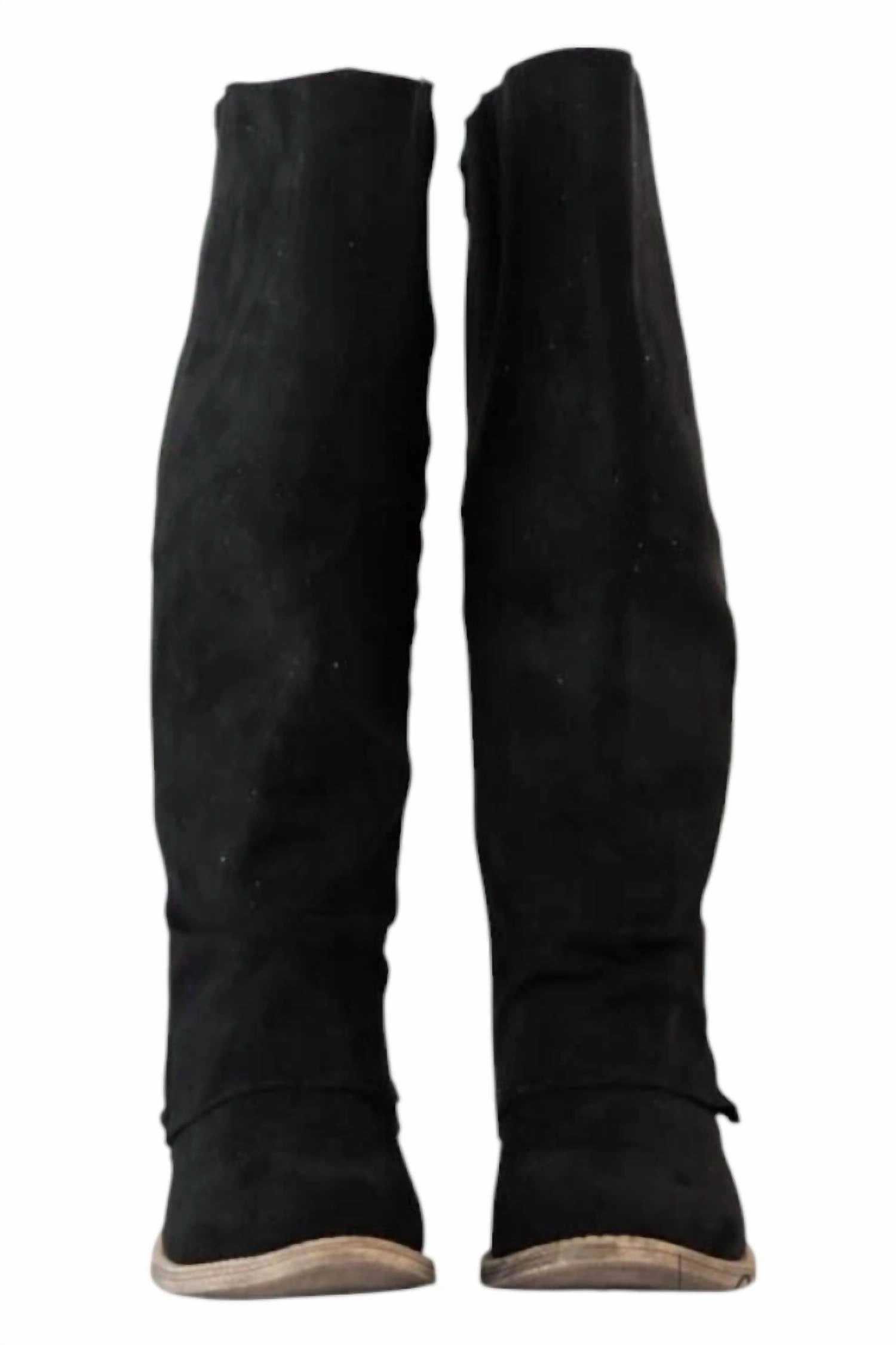 Women's Social Butterfly Wide Calf Boots In Black