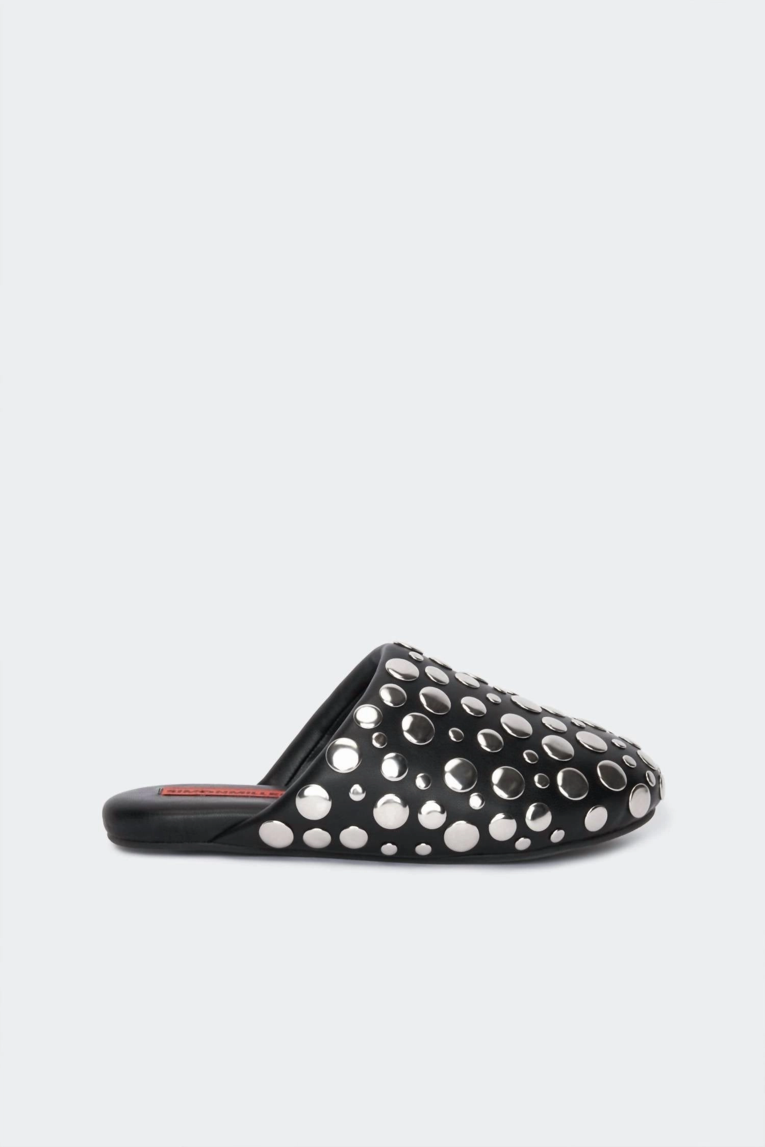 Women's Studded Bubble Slipper Shoe In Black/silver Womens Slippers at low price