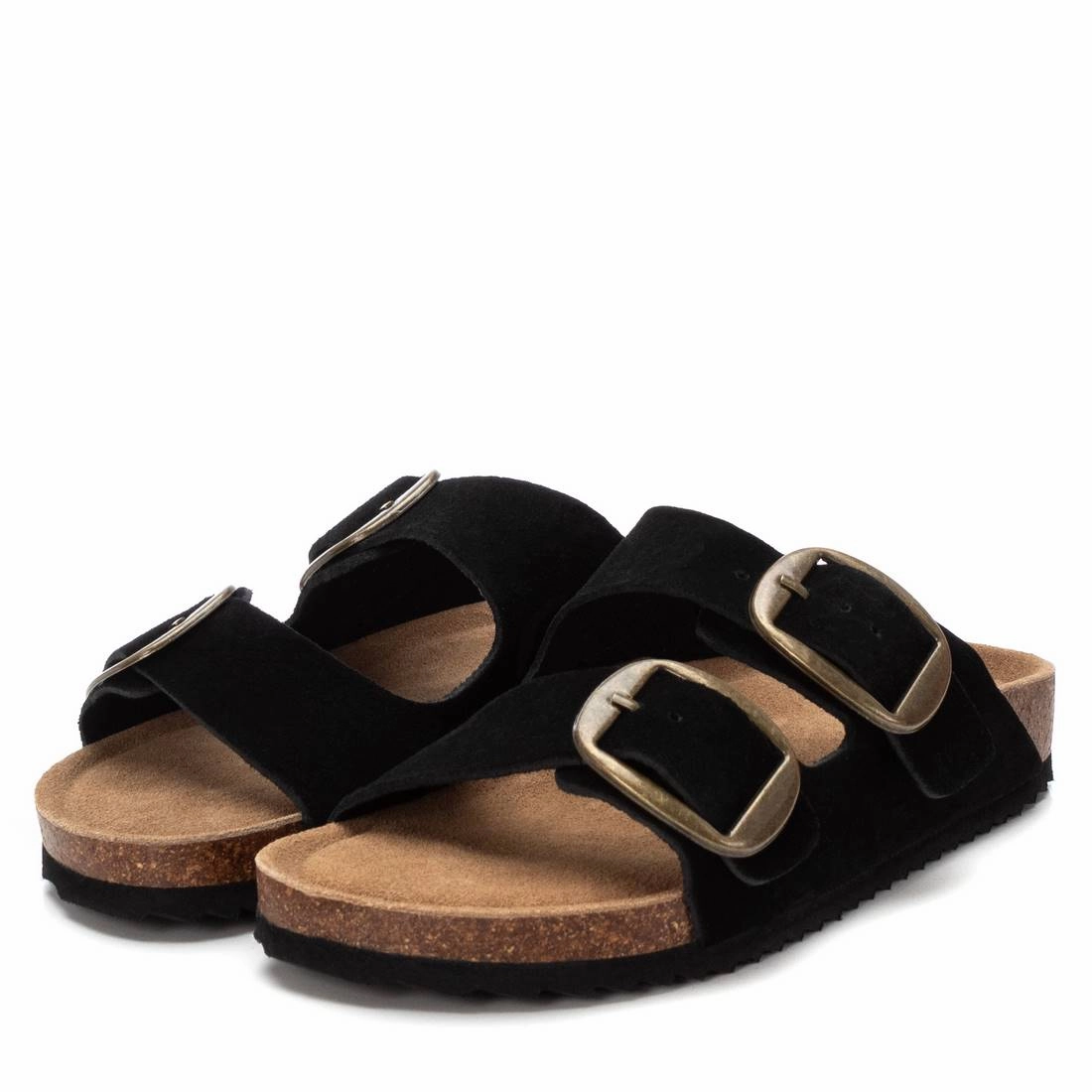 Women's Suede Double Strap Buckle Sandals By XTI