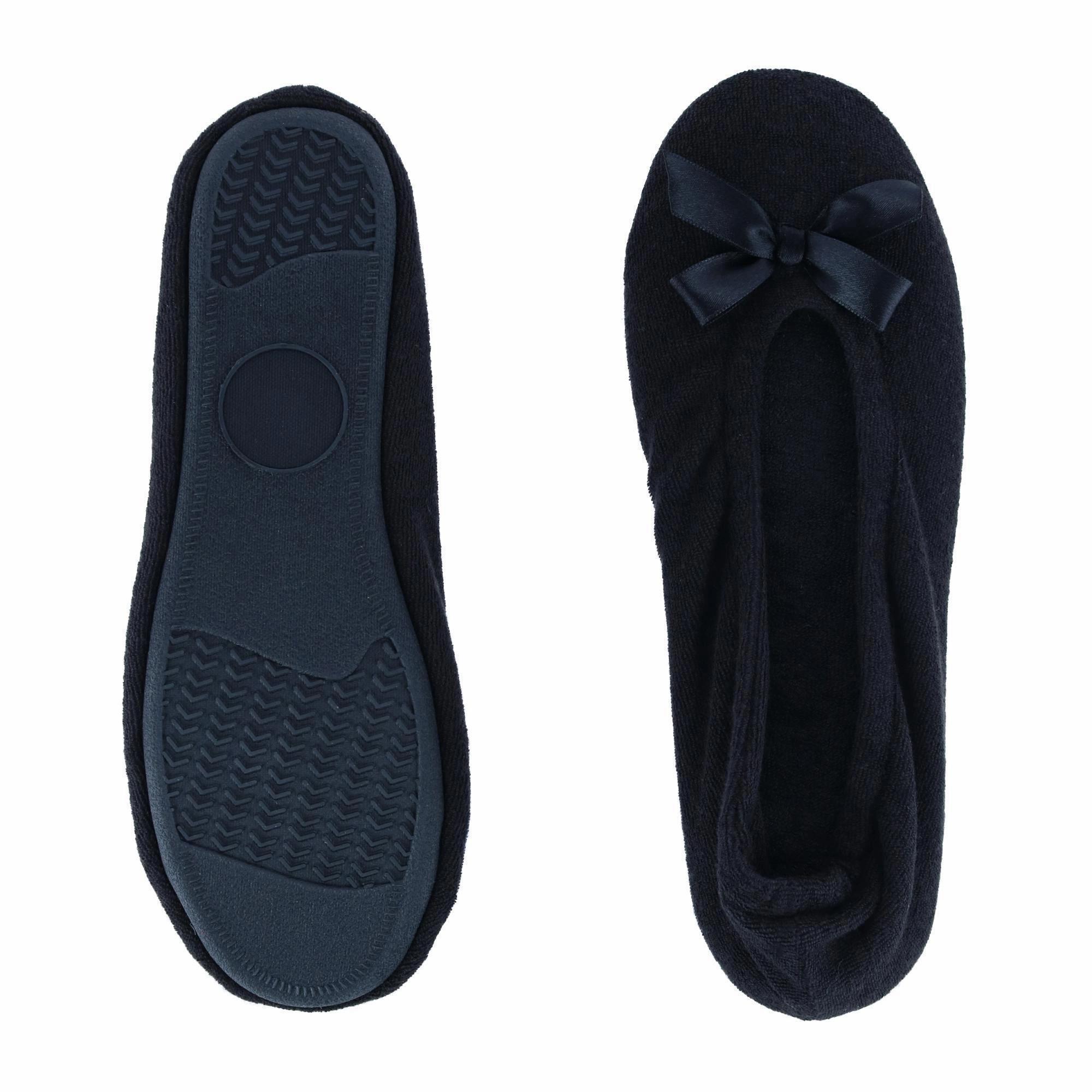 Women's Terry Ballerina Slipper House Shoe (Pack of 2)