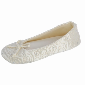 Women's Terry Lined Rose Quilted Ballerina Slippers Cozy Womens Slippers discount