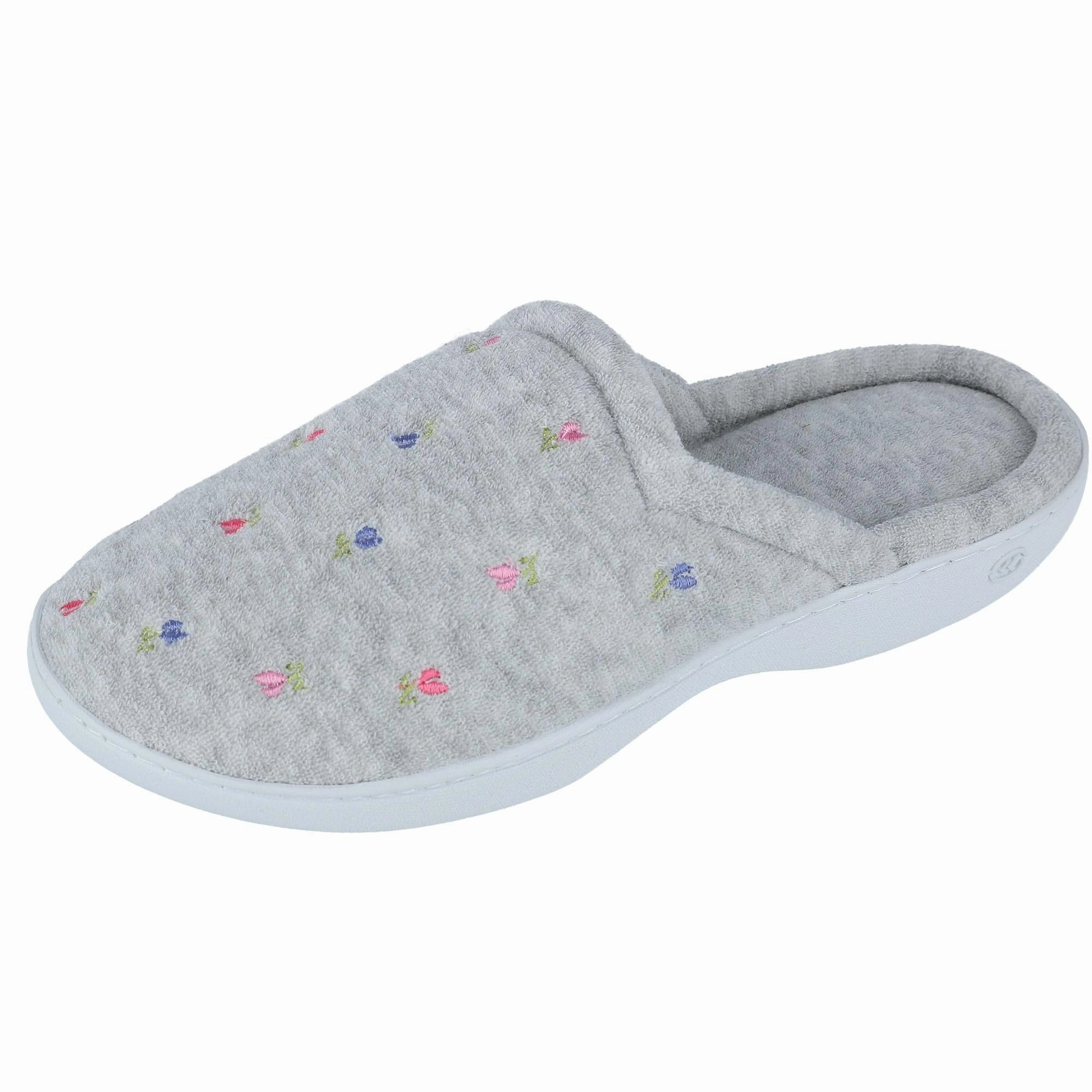 Women's Terry Scalloped Embroidered Clog Slippers