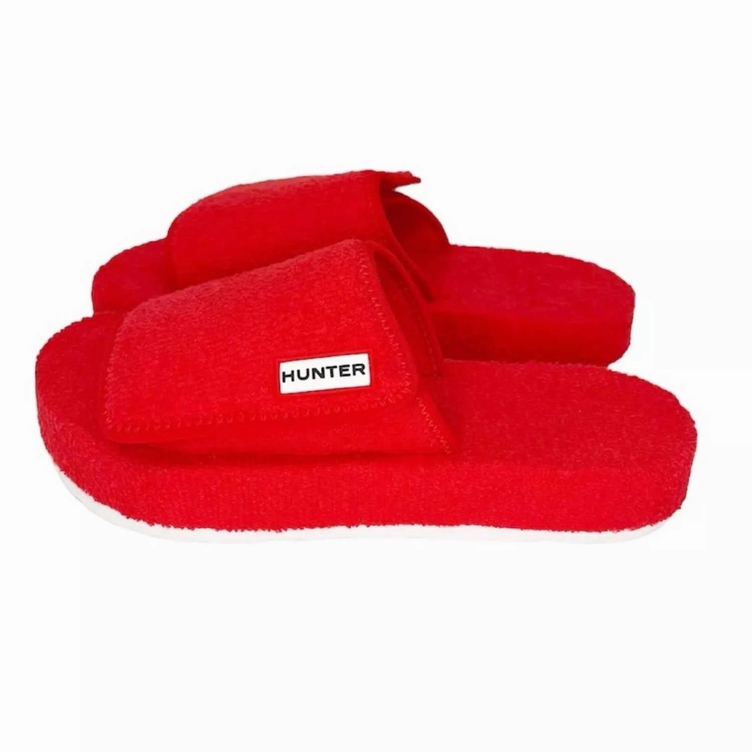 Women's Terry Towelling Beach Slide In Hunter Red