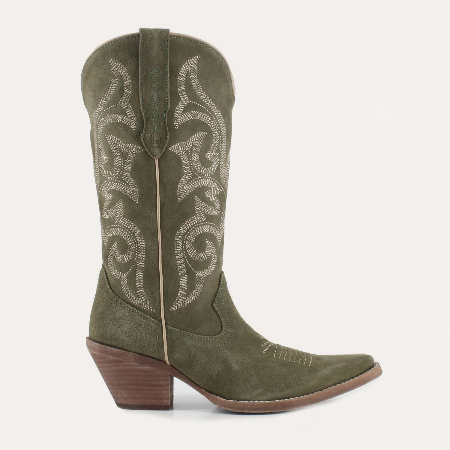 Women's Tessa Leather Cowgirl Boots In Olive Womens Boots sale online