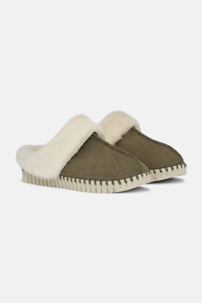 Women's Tulip Slipper In Deep Olive Womens Slippers at low price