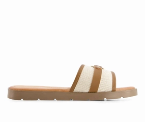 Women's Ultra Comfort Slides In Beige Womens Slippers at low price