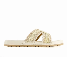 Women's Ultra Comfort Slides In Beige Womens Slippers at low price