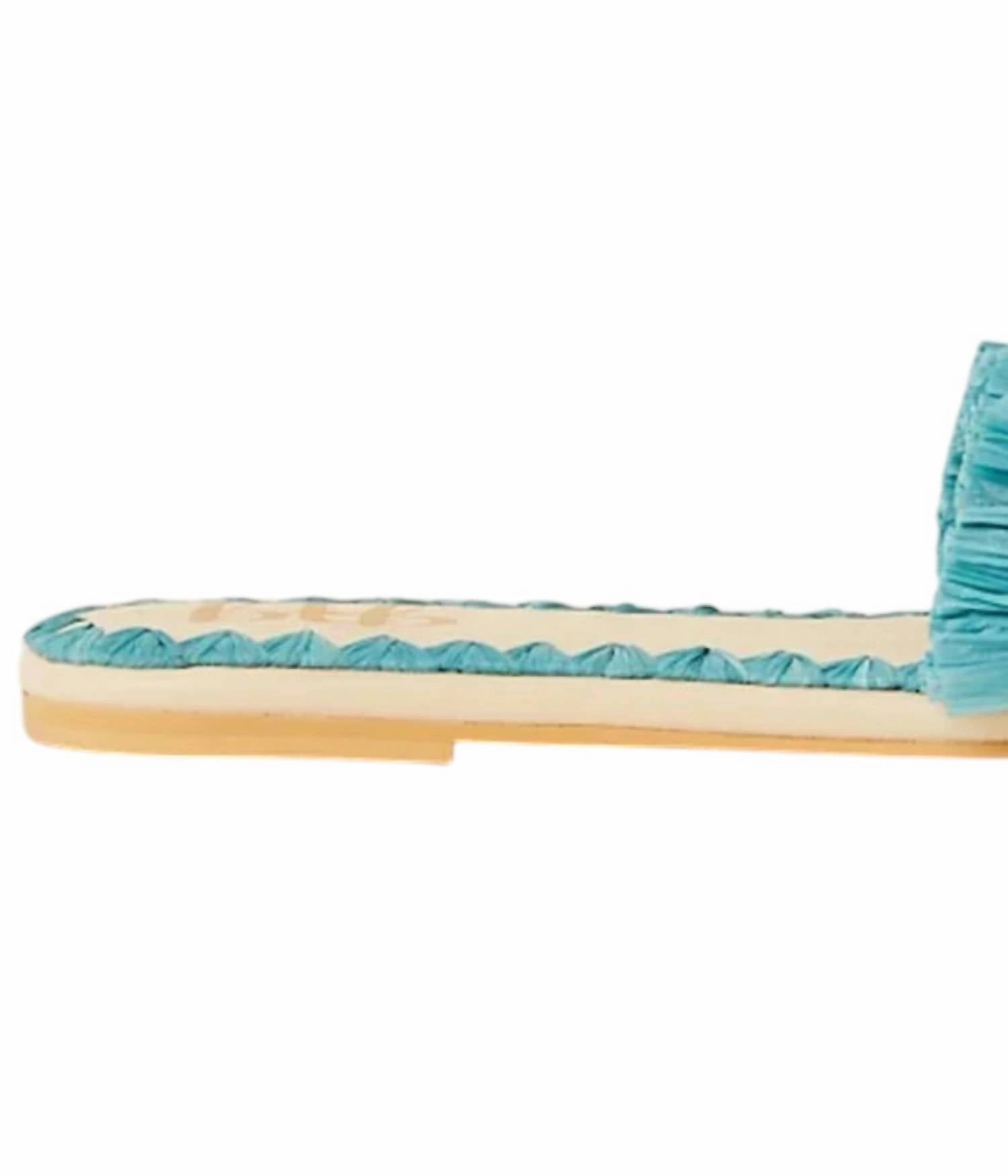 Women's Valentina Fringe Slide In Shell/turquoise