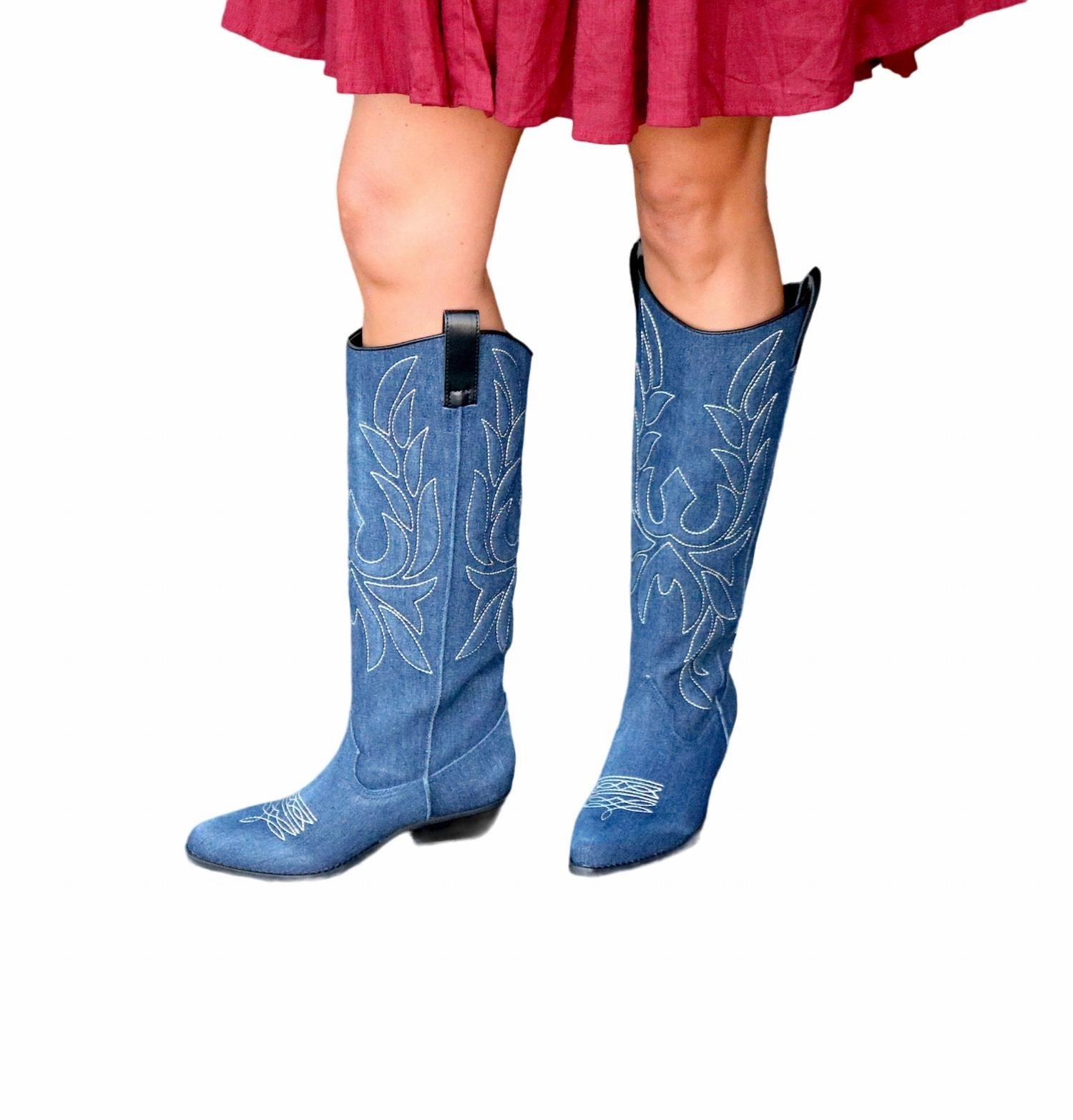 Women's Western Roots Here's Your Denim Boots In Blue Affordable Womens Boots online