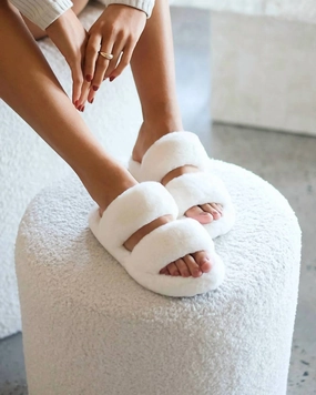Women's Whistler Slides In Cream Womens Slippers at low price
