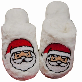 Women Santa Face Fur Slippers Womens Slippers at low price