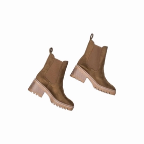 Women Step Up Combat Boot In Brown Discount Stylish Womens Boots