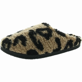 Womens Animal Print Faux Fur Slide Slippers Cozy Womens Slippers discount