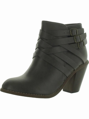 Womens Block Heel Buckle Mid-Calf Boots Womens Winter Boots promo deal