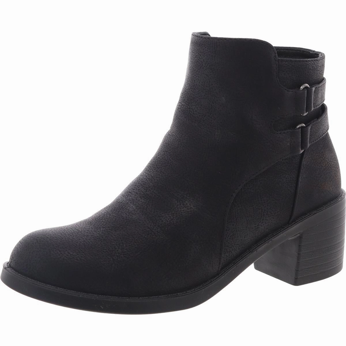 Womens Block Heel Faux Leather Ankle Boots Womens Boots sale online