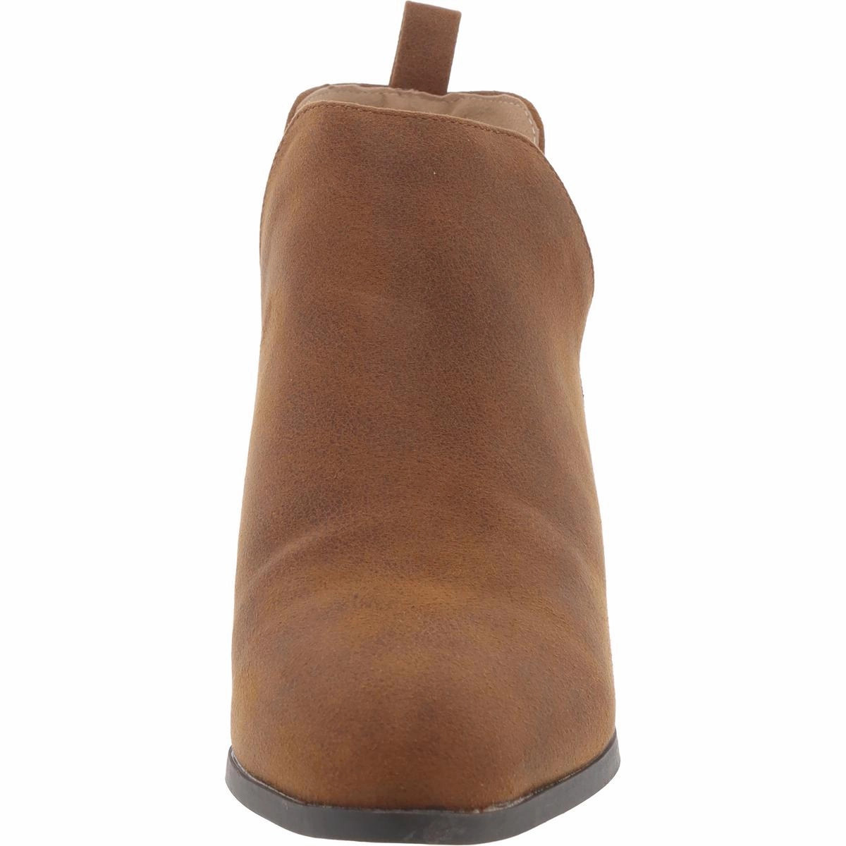 Womens Block Heel Faux Suede Mid-Calf Boots